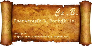Cservenyák Borbála névjegykártya